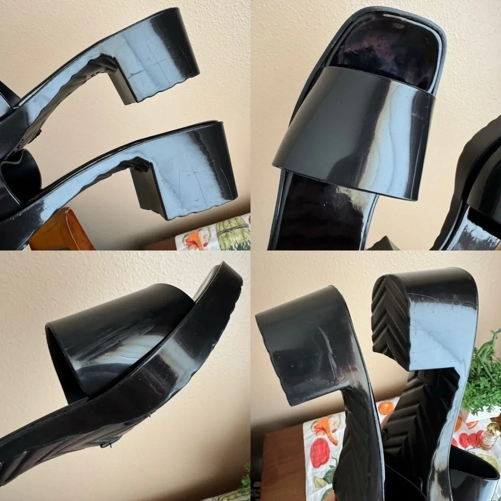 Vintage Mudd patent leather black platform sandals size 9 - Picture 15 of 16